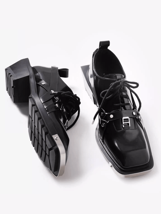 Square Toe Derby Leather Shoes st2046