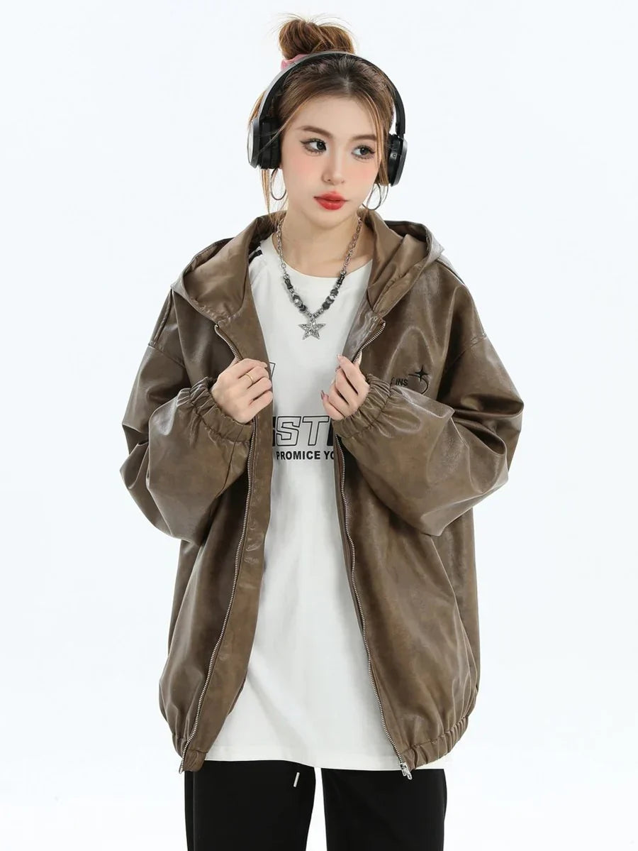 [INSstudios] PU LEATHER JACKET ST1204