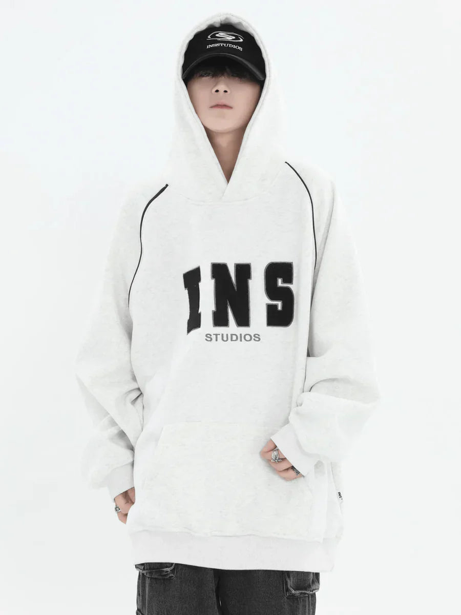 [INSstudios] AMERICAN FLOCKED LOGO HOODED ST560