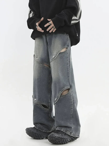 [INSstudios] METAL HOLE BREAKING JEANS ST1231