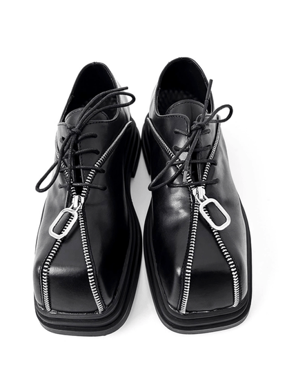 Square head leather shoes st2123