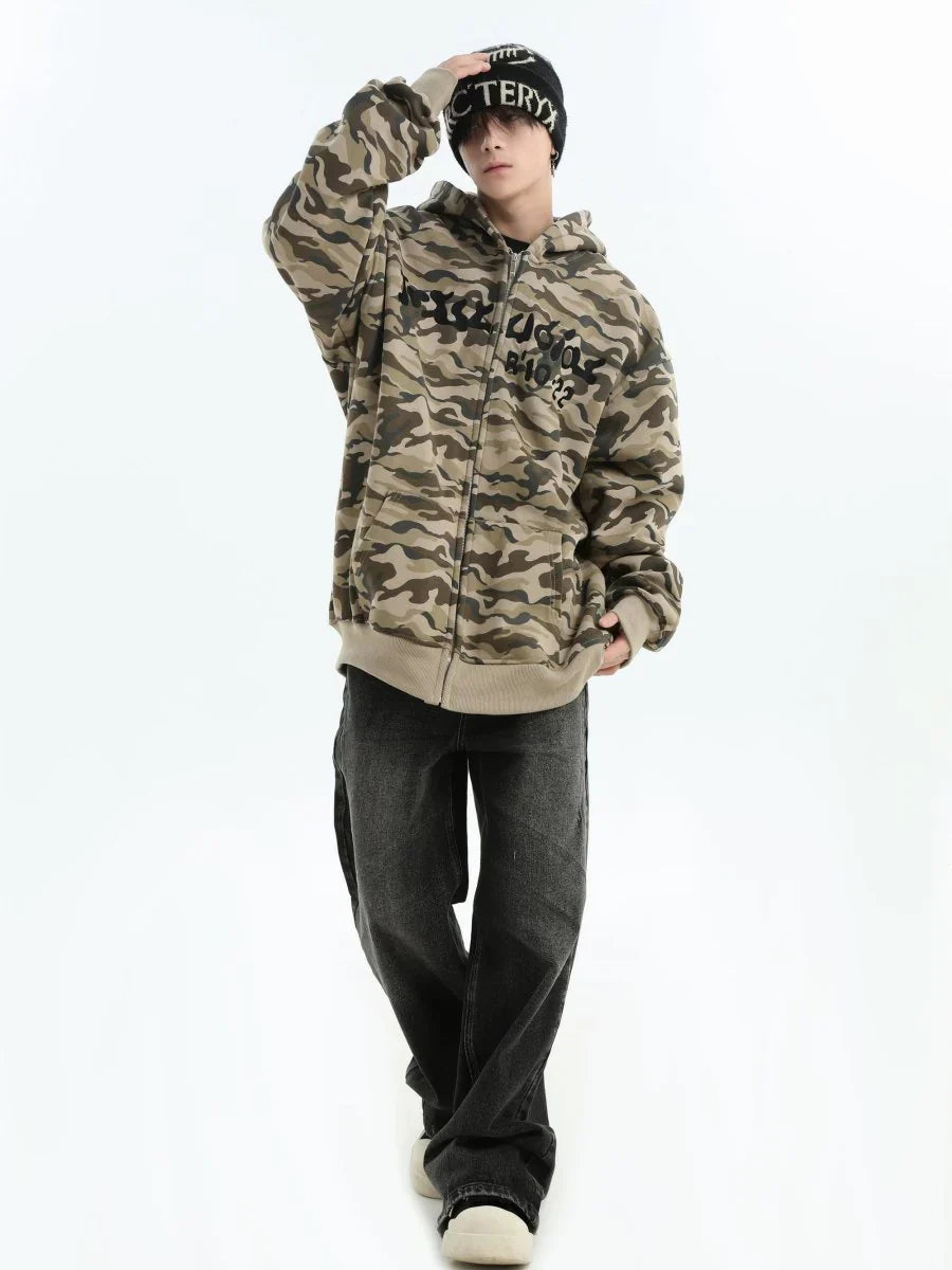 [INSstudios] FULL PRINT CAMOUFLAGE JACKET ST1251