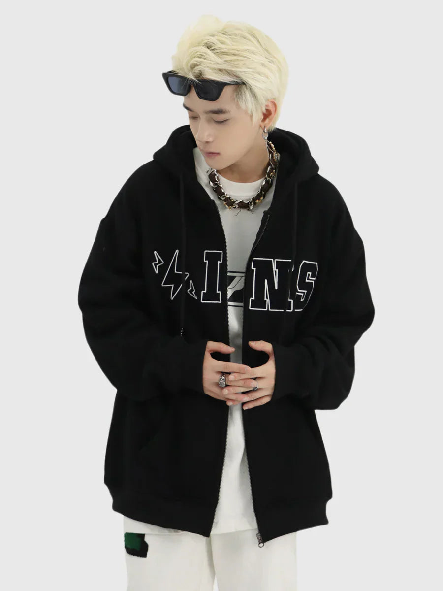 [INSstudios] BIG LOGO ZIPPER JACKET ST556