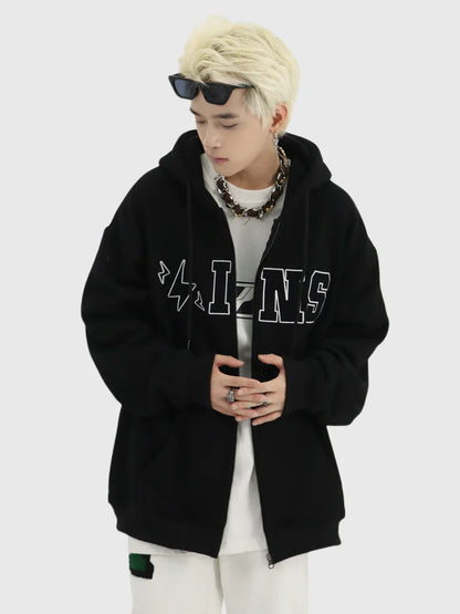 [INSstudios] BIG LOGO ZIPPER JACKET ST556