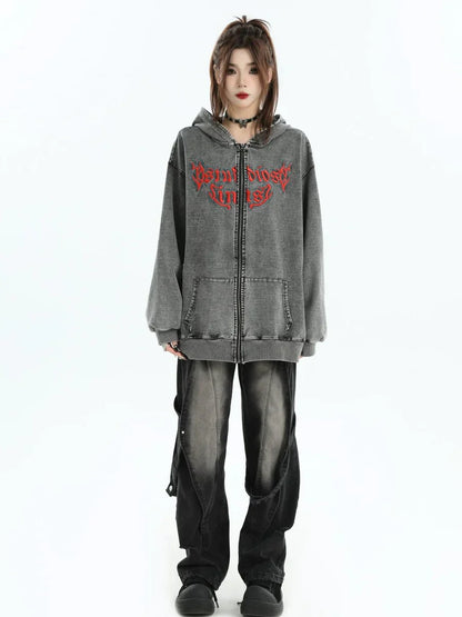 [INSstudios] GOTHIC LETTER LOGO DENIM JACKET ST1248