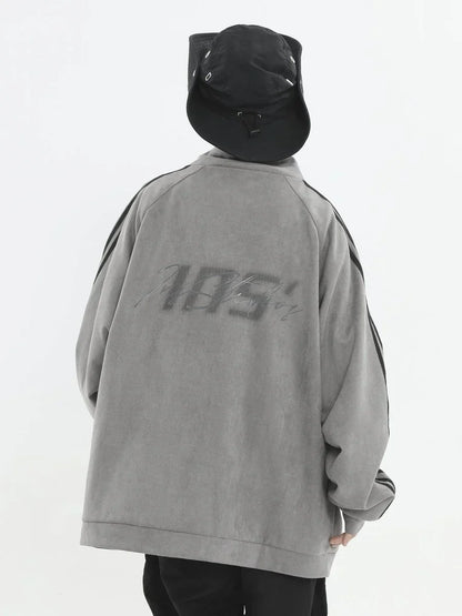 [INSstudios] STRIPED CASUAL ZIPPER JACKET ST1196