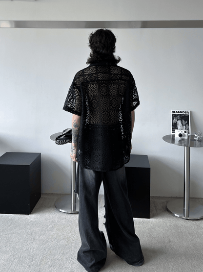 hollow design sense loose shirts st1791