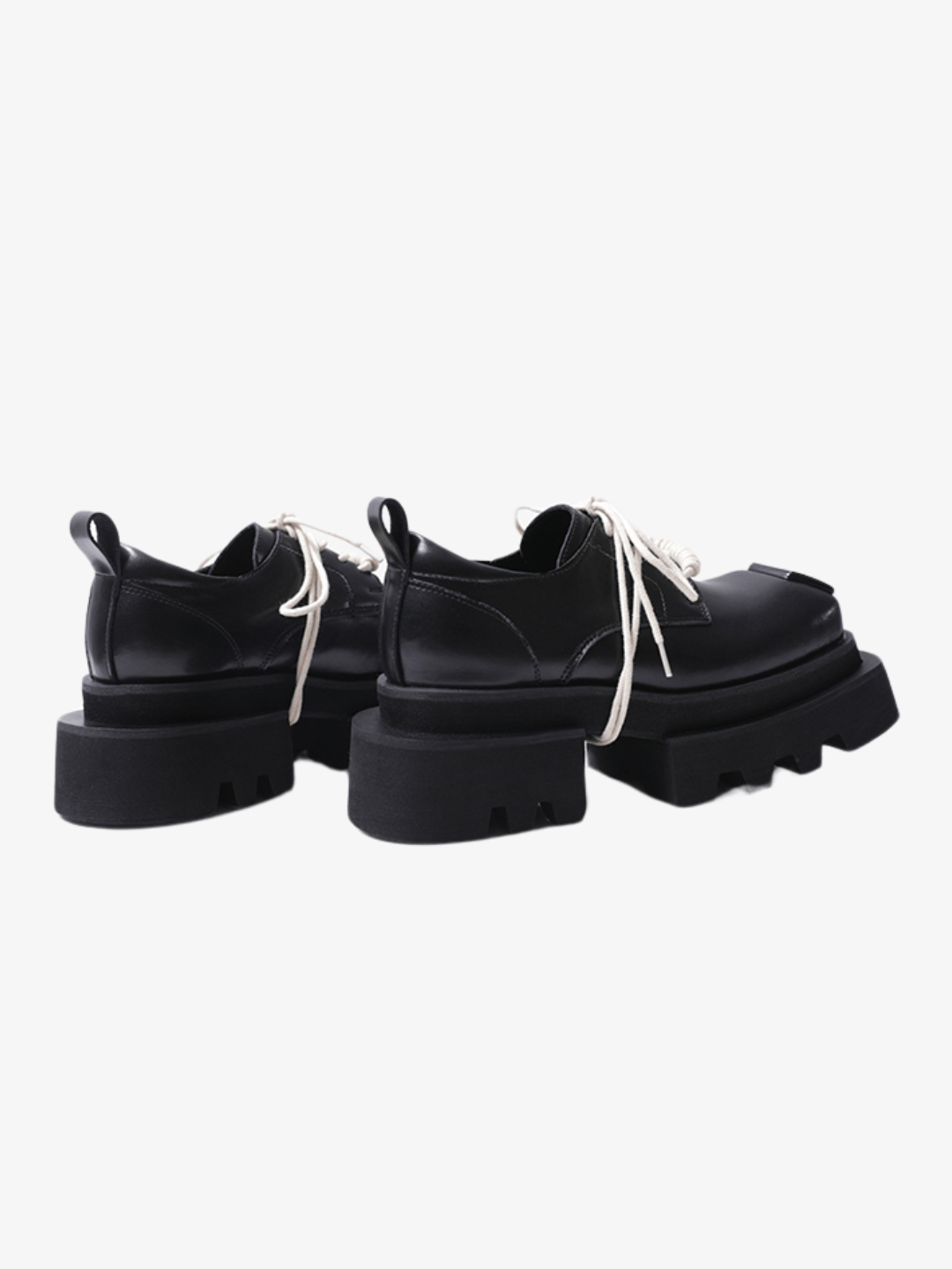leather square head lace-up Derby shoes st1896