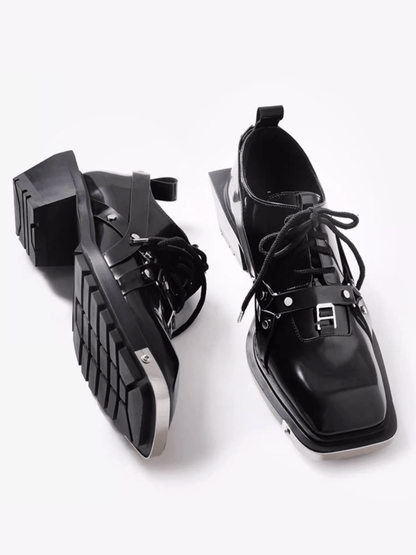 Square Toe Derby Leather Shoes st2046