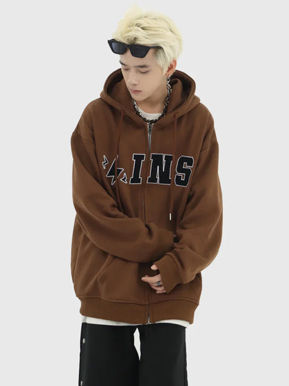 [INSstudios] BIG LOGO ZIPPER JACKET ST556