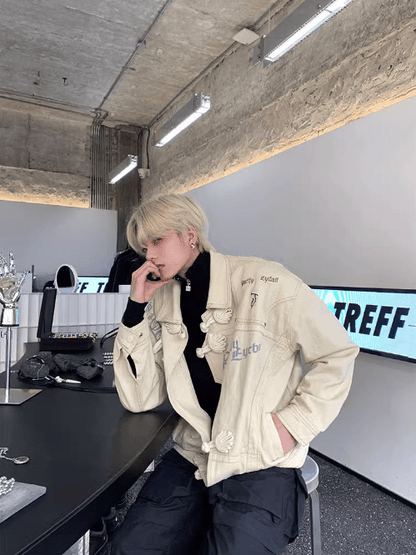 [K09] white denim jacket st1922