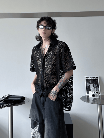 hollow design sense loose shirts st1791