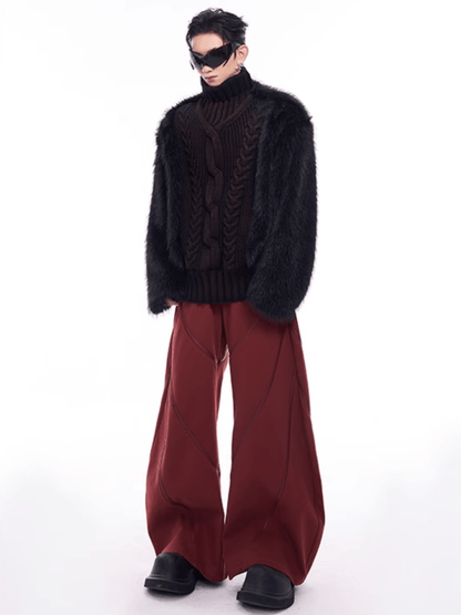 [STARTEXCEEDEND] Fur turtleneck sweater st2795