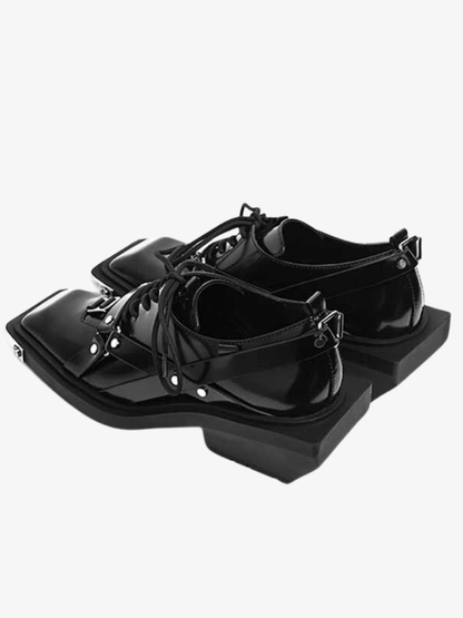 metal head decoration square shoes st2188