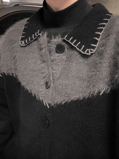 [JM HOMME] Clashing color loose sweater jacket st1764