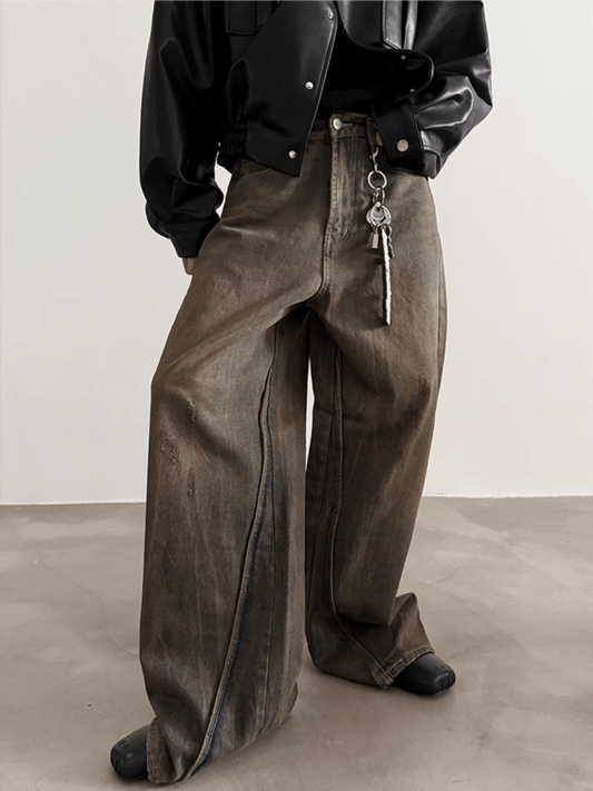 [GENESISBOY] Brown Wide Leg Jeans st2841