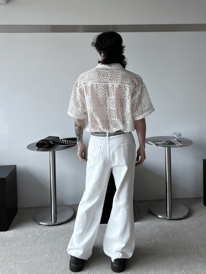 hollow design sense loose shirts st1791