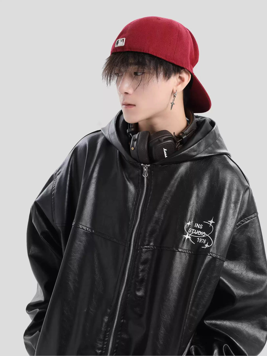 [INSstudios] PU LEATHER JACKET ST1204