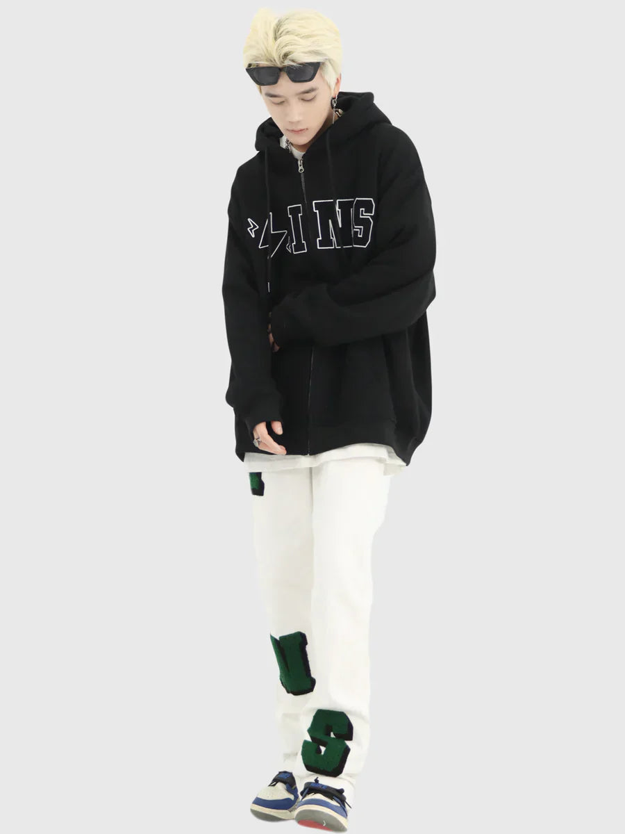 [INSstudios] BIG LOGO ZIPPER JACKET ST556