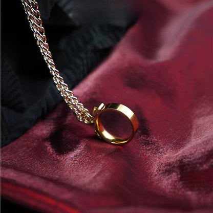 Finger shackles necklace sweater chain collarbone chain ring pendant male gold silver female choker