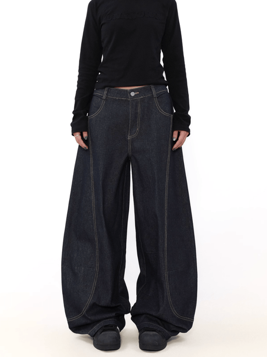 [MRNEARLY] wide leg straight jeans st2845