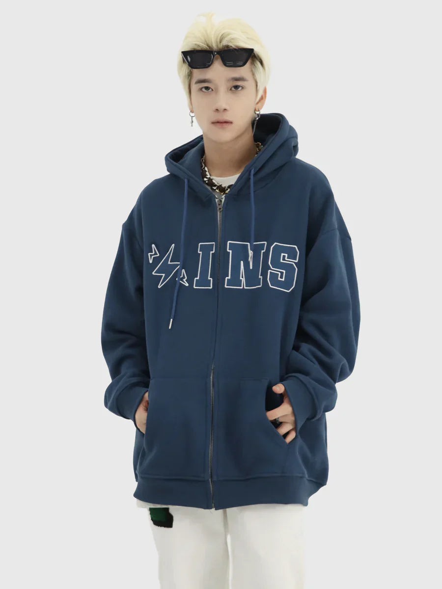[INSstudios] BIG LOGO ZIPPER JACKET ST556