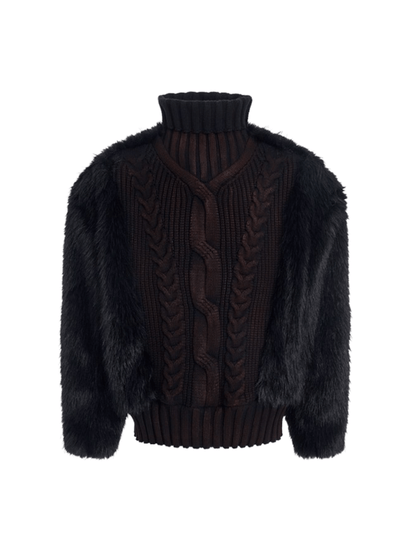 [STARTEXCEEDEND] Fur turtleneck sweater st2795