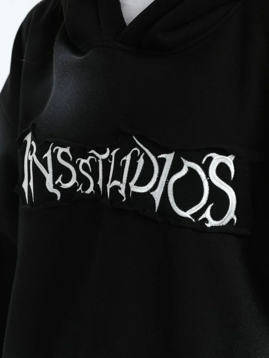 [INSstudios] SPRAY PAINT LOGO LOOSE HOODIE ST1199