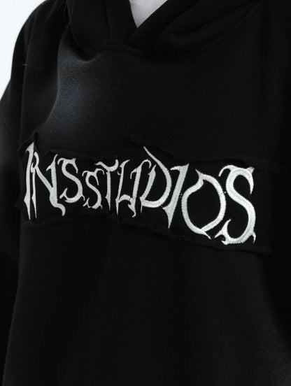 [INSstudios] SPRAY PAINT LOGO LOOSE HOODIE ST1199