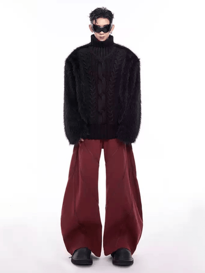 [STARTEXCEEDEND] Fur turtleneck sweater st2795