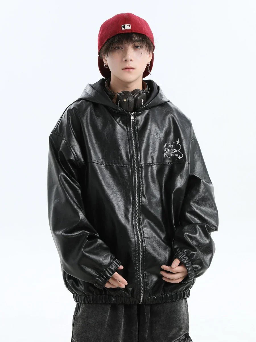 [INSstudios] PU LEATHER JACKET ST1204
