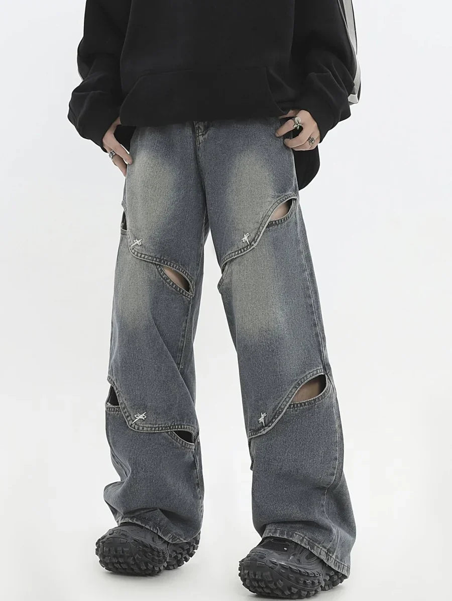 [INSstudios] METAL HOLE BREAKING JEANS ST1231