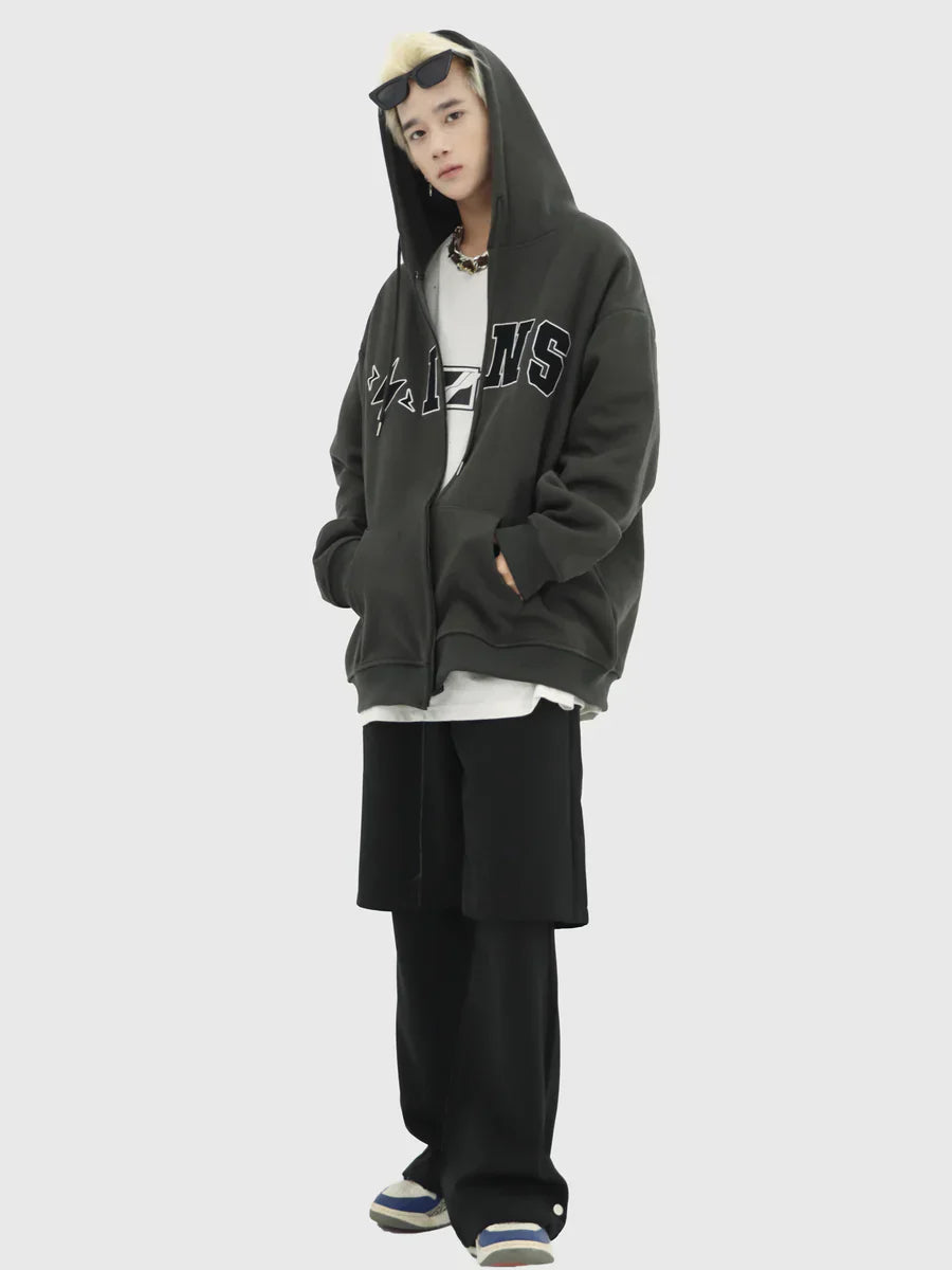 [INSstudios] BIG LOGO ZIPPER JACKET ST556