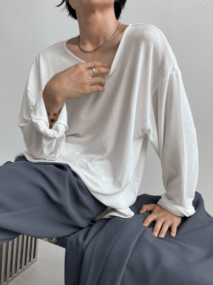 [GENESISBOY] Wool feel fabric high T-shirt st1303