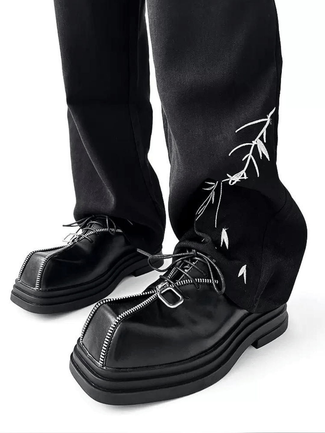 Square head leather shoes st2123
