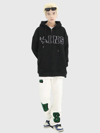 [INSstudios] BIG LOGO ZIPPER JACKET ST556