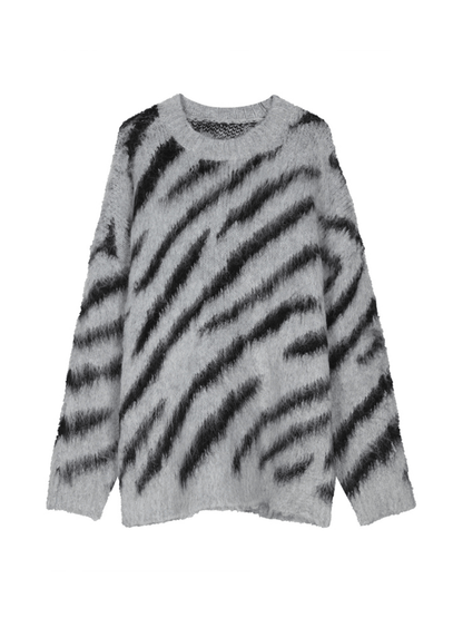 [XXXHOT] Zebra Pattern Mohair Sweater ST1540