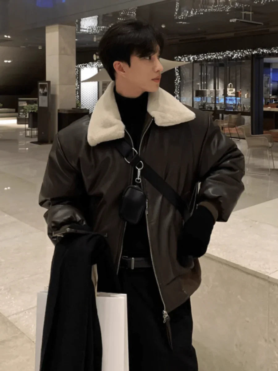 KOREAN LAMB WOOL COTTON COAT JACKET ST1053