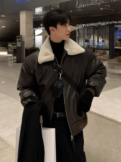 KOREAN LAMB WOOL COTTON COAT JACKET ST1053