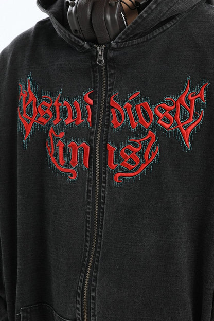 [INSstudios] GOTHIC LETTER LOGO DENIM JACKET ST1248