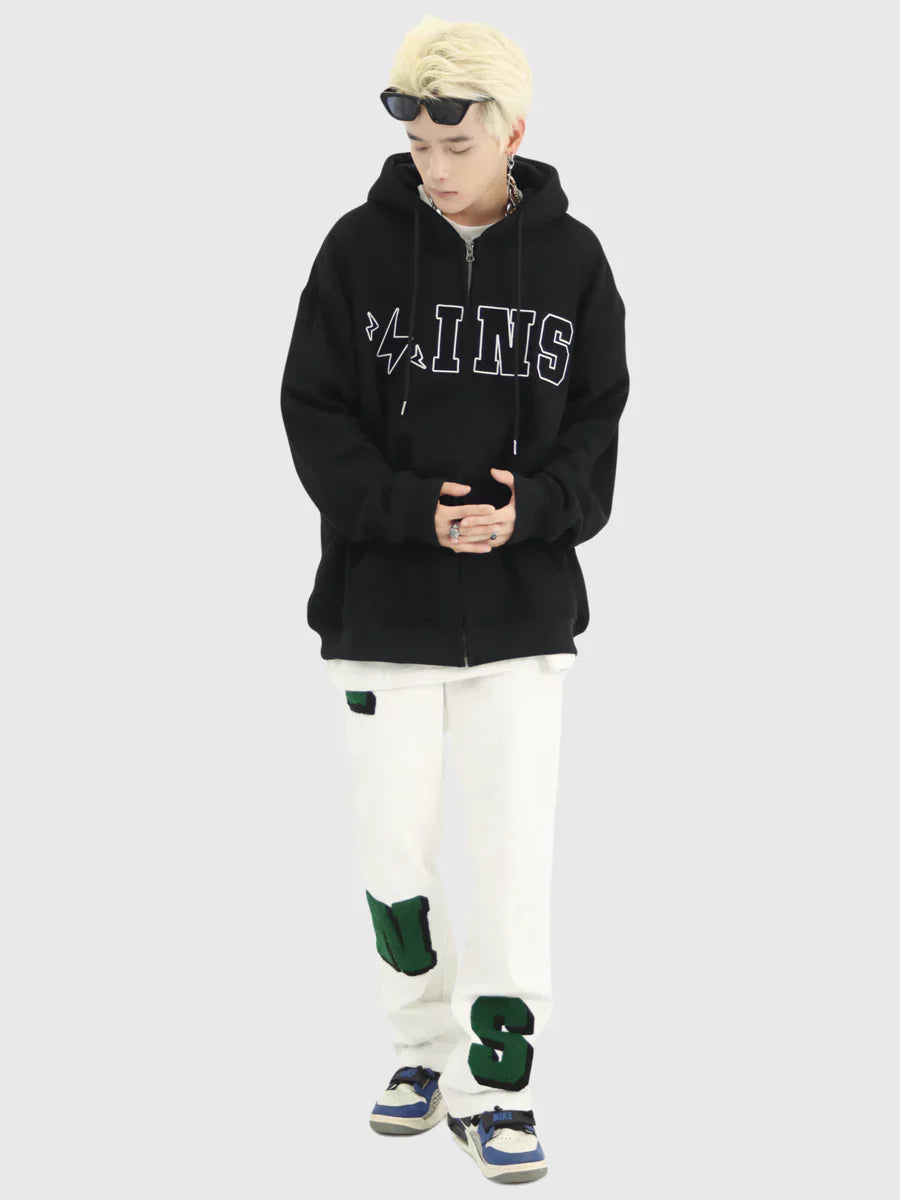 [INSstudios] BIG LOGO ZIPPER JACKET ST556