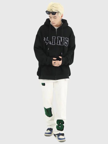 [INSstudios] BIG LOGO ZIPPER JACKET ST556