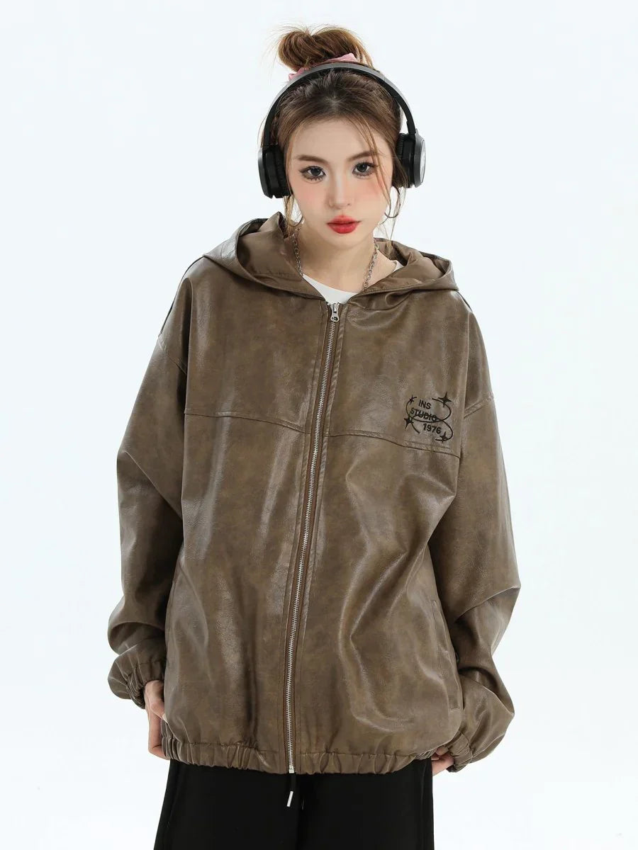 [INSstudios] PU LEATHER JACKET ST1204