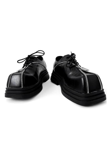 Square head leather shoes st2123