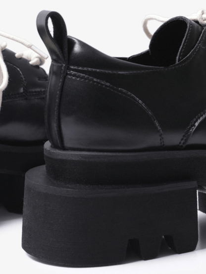 leather square head lace-up Derby shoes st1896