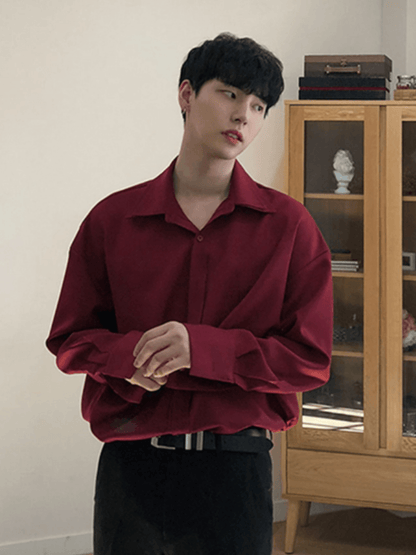[DAVID&ME] Handsome Ice Silk Shirt st1197