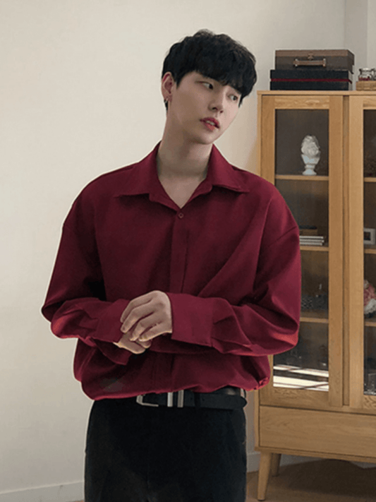 [DAVID&ME] Handsome Ice Silk Shirt st1197