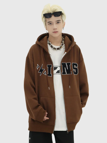 [INSstudios] BIG LOGO ZIPPER JACKET ST556