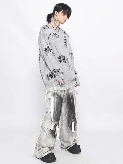 [MZ] CUT HOLES DESIGN KNIT ST1178