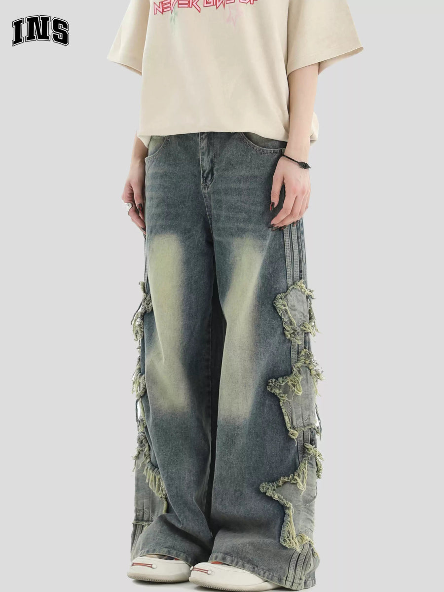 [INSstudios] LOOSE THREE STRIPES LONG PANTS ST528